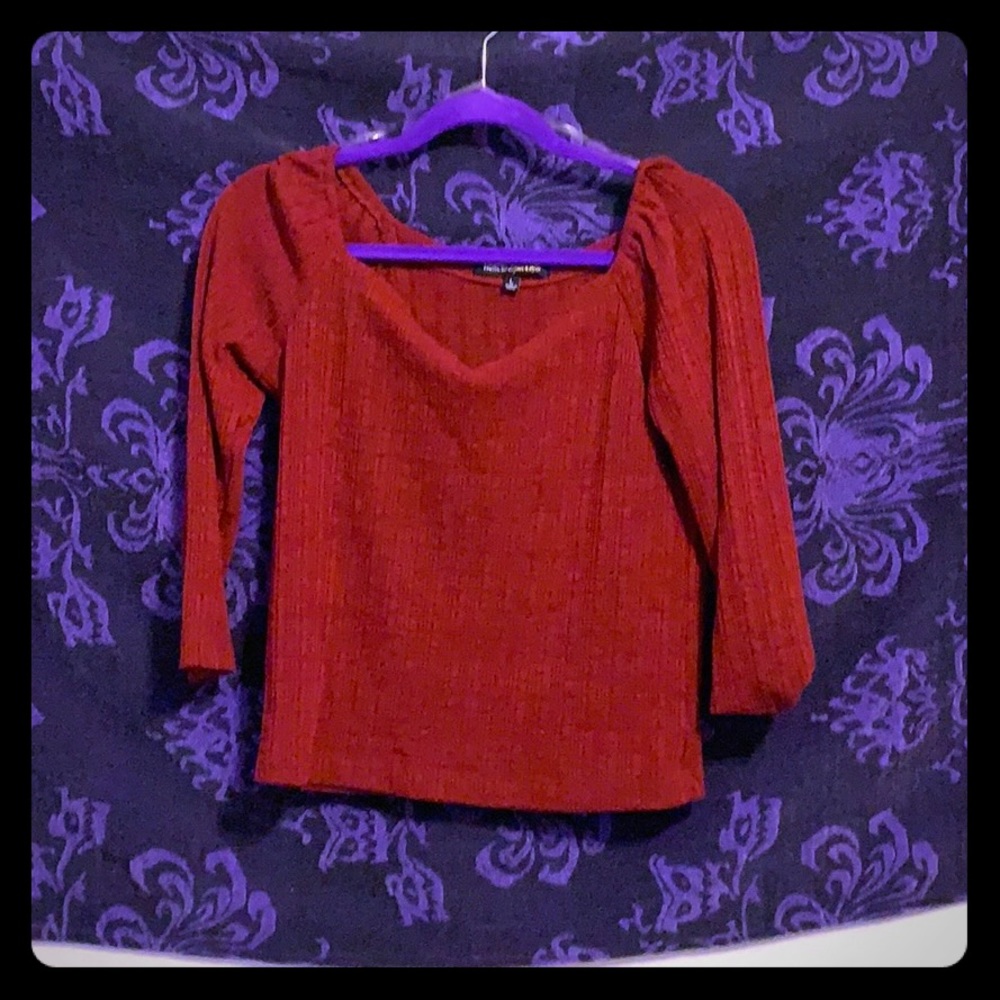 Suede ribbed shirt / crop top